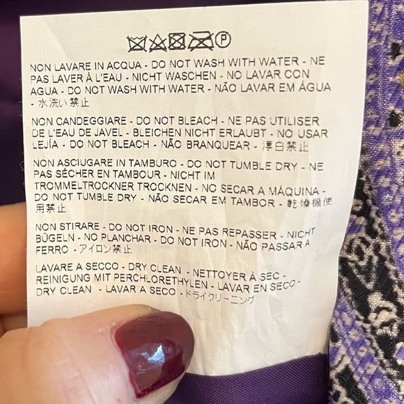 Etro A-Line V-Neck Purple Printed Dress Knee Length NWOT - Picture 5 of 6